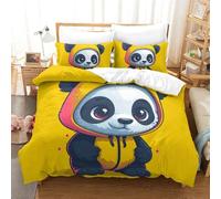 RJLZWKPTF Bedding Panda Set Duvet Cover Set Bedding Set for Kids Boys Girls 3D Printed Comforter Cover Quilt Microfiber Cover Bedroom Collection 3Pcs King（220x240cm）