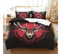 RJLZWKPTF Deer 3D Printed Quilt Cover 3 Pieces Bedding Set Soft Easy Care with Zipper Closure，Pillowcases for Teens And Adults Double（200x200cm）