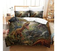 RJLZWKPTF Dinosaur 3D Printed Duvet Cover Set 3 Pieces Bedding Set Soft Microfiber with Zipper Closure，Pillowcases for Kids Girls Boys Adults Bedroom Super King（260x220cm）