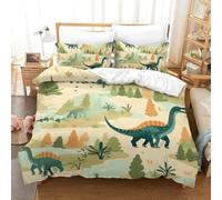 RJLZWKPTF Dinosaur 3D Printed Duvet Cover Set 3 Pieces Bedroom Bed Bedding Set Soft Microfiber with Zipper Closure，Pillowcases for Teens And Adults King（220x240cm）