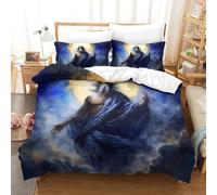 RJLZWKPTF Mythical Jesus Duvet Cover 3 PCS Hotel Quality Quilt Cover Bedding Sets Bed Covers with Pillowcases with Zipper Closure Hypoallergenic Soft Breathable Microfiber King（220x240cm）