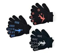 Rjm 1 or 3 Pairs Boys Gripper Magic Gloves Football Designs (3 Pairs)
