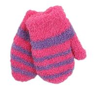 RJM Babies Soft Touch Fluffy Striped Mittens Pink