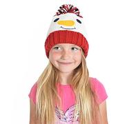 Rjm Children's Snowman Beanie Bobble Hat Red 3-4