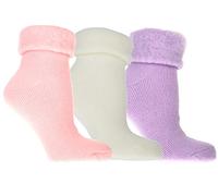 Rjm Ladies Brushed Bedsocks Size 4-7 3 pack Multi 4-7