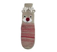 RJM Ladies Christmas Reindeer Rudolph Non-Slip Slipper Socks M/L