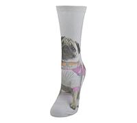 Rjm Ladies Digital Print Picture Socks UK Size 4-7 Pug