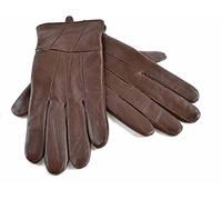 RJM Ladies Lined Sheepskin Leather Gloves With Bow Blue Small/Medium
