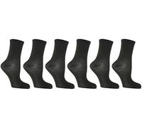 RJM Ladies Plain Ankle Socks Size 4-7 6 Pack Black