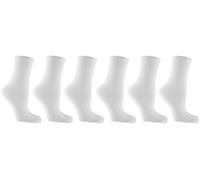 RJM Ladies Plain Ankle Socks Size 4-7 6 Pack White