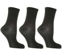 RJM Ladies Plain Ankle Socks Size 4-7 Black