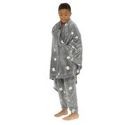 RJM Planets Print Glow In The Dark Blanket in Grey RJM Grey