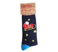RJM Women's Santa Christmas Novelty Socks in Navy | Size: 4-7 RJM Navy 4-7