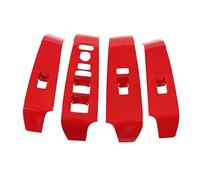 rjpbk 4pcs Window Lift Switch Trims,Fit For Civic 11th Gen 2022 Car Door Armrest Panel Button Cover auto window regulator switch panel cover(Red)