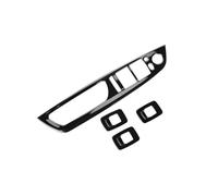 rjpbk 4pcs Window Switch Cover Trim,Fit For X5 X6 E70 E71 2008-2013 Car Interior Door Handle Panel Button Texture auto window regulator switch panel cover(Bright Black)