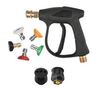 RJProducts 4350PSI Pressure Washer Gun with 5 Nozzle Tips & Karcher Quick Connector | M22-14mm Hose Fitting | Compatible with Karcher Pressure Washers | Jet Wash Trigger Gun for Car & Patio Cleaning