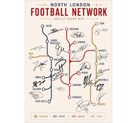 RJR PRINTS Arsenal 2026/27 A4 Squad Network Photo Print with Pre-Printed Signatures | North London Team Map | Unframed Collectors Artwork