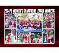 RJR PRINTS Arsenal Ladies 2024/5 Champions League Final Signed A4 Montage Autograph Photo Print With Pre Printed Signatures That Would Make A Great Gift For Any Fan.