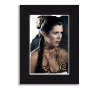 RJR PRINTS Carrie Fisher In Character - Princess Leia From Star Wars Signed 8x6 Inch Mounted Photo Print With Pre Printed Signature That Would Make A Great Gift For Any Fan And Is Ready To Be Framed.