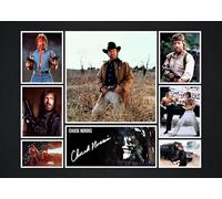 RJR PRINTS Chuck Norris Signed A4 Autographed Montage Photo With Print Pre Printed Signature That Would Make A Great Gift For Any Fan.