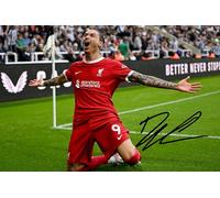 RJR PRINTS Darwin Nunez - Liverpool Signed 6X4 Inch Goal Celebration Photo With A Print Pre Printed For The Signature Football Autograph Gift
