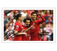 RJR PRINTS Darwin Nunez, Mo Salah & Cody Gakpo - Liverpool Signed 6X4 Inch Photo With Print Pre Printed Signature Football Autograph Gift Artwok Wall Art