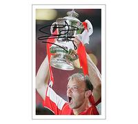 RJR PRINTS Dennis Bergkamp FA Cup - Arsenal Signed 6X4 Inch Photo With Print Pre Printed Signature Football Autograph Gift