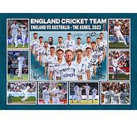 RJR PRINTS England 2023 Ashes Cricket Team/Squad Signed A4 Montage Photo Print With Pre Printed Signature Autograph Gift