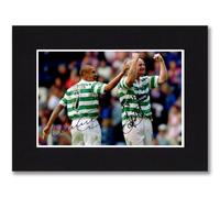 RJR PRINTS Henrik Larsson & John Hartson Celtic Signed 8x6 Inch Mounted Photo Print With Pre Printed Signature That Would Make A Great Gift For Any Fan And Is Ready To Be Framed