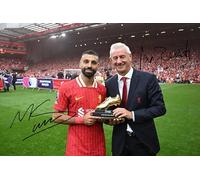 RJR PRINTS Ian Rush & Mo Salah - Liverpool 2025 League Champion Football Player Signed 12x8 Inch Autograph Photo Print WIth Pre Printed Signatures Which Would Make A Superb Gift For Any Fan.