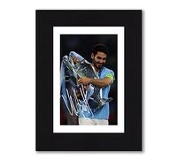 RJR PRINTS Ilkay Gundogan - Manchester City 2022/23 Champions League Final Signed 8x6 Inch Mounted Football Photo Print Pre Printed Signature Autograph Gift, Ready To Be Framed. Treble Winners