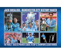 RJR PRINTS Jack Grealish - Manchester City Treble Celebration Signed 12x8 Inch Montage Photo Print Pre Printed Signature Autograph Football Gift