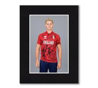 RJR PRINTS Jacob Bethell - England T20 World Cup Cricket Signed 8x6 Inch Mounted Photo Print With Pre Printed Signature That Would Make A Great Gift For Any Fan And Is Ready To Be Framed