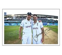 RJR PRINTS James Anderson & Stuart Broad - England Ashes Cricket Signed 12x8 Inch Photo Print Pre Printed Signature Autograph Gift