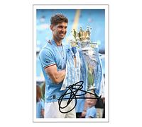 RJR PRINTS John Stones 2022/3 League Champion - Manchester City Signed 6X4 Inch Photo With Print Pre Printed Signature Football Autograph Gift