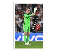 RJR PRINTS Jordan Pickford - England & Everton Goalkeeper Signed 6X4 Inch Photo With Print Pre Printed Signature Football Autograph Gift Artwok Wall Art