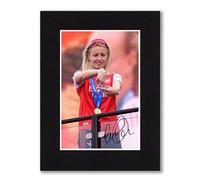 RJR PRINTS Leah Williamson Arsenal Ladies - 2025 Champions League Signed 8x6 Inch Mounted Photo Print With Pre Printed Signatures That Would Make A Great Gift For Any Fan And Is Ready To Be Framed.