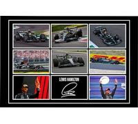 RJR PRINTS Lewis Hamilton - Formula One F1 Signed 12x8 Inch Montage Photo Print Pre Printed Signature Autograph Gift