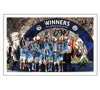 RJR PRINTS Manchester City 2022/23 League Champions League Final Treble Winners Squad Signed 12x8 Inch Photo Print Pre Printed Signatures Football Autograph Gift