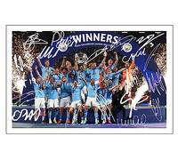 RJR PRINTS Manchester City 2022/23 League Champions League Final Treble Winners Squad Signed 12x8 Inch Photo With Print Pre Printed Signatures Football Autograph Gift