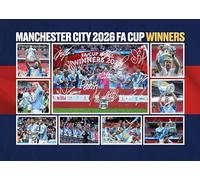 RJR PRINTS Manchester City 2026 FA Cup Winners Multi Signed A4 Montage Photo Print Which Would Make A Great Gift For Any Fan.