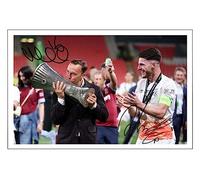 RJR PRINTS Mark Noble & Declan Rice - West Ham Europa Conference League Final Signed 6X4 Inch Photo With Print Pre Printed Signature Football Autograph Gift