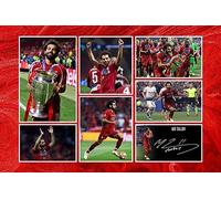 RJR PRINTS Mo Salah - Liverpool 2019 Champions League Signed 12x8 Inch Montage Photo Print Pre Printed Signature Autograph Football Gift