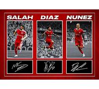 RJR PRINTS Mo Salah, Luis Diaz & Darwin Nunez - Liverpool Goal Celebration Signed A4 Montage Photo Print Pre Printed Signature Autograph Football Gift