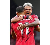 RJR PRINTS Mo Salah & Luis Diaz - Liverpool Football Players Signed 12x8 Inch Montage Autograph Photo Print WIth Pre Printed Signatures Which Would Make A Superb Gift For Any Fan.