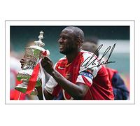 RJR PRINTS Patrick Vieira FA Cup - Arsenal Signed 6X4 Inch Photo With Print Pre Printed Signature Football Autograph Gift Artwok Wall Art