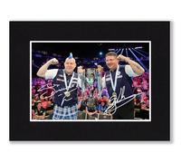 RJR PRINTS Peter Wright & Gary Anderson - Signed 8x6 Inch Darts Mounted Photo With A Print Pre Printed Signature Which Would Make A Great Autograph Gift For A Fan, Ready To Be Framed.