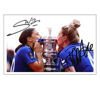 RJR PRINTS Sam Kerr & Millie Bright - Chelsea Ladies 2023 FA Cup Signed 6X4 Inch Photo With Print Pre Printed Signature Football Autograph Gift