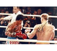 RJR PRINTS Sylvester Stallone & Dolph Lundgren - Rocky4, Signed 6X4 Inch Photo With Pre Printed Signature Which Would Make A Superb Autograph Gift For Any Fan.