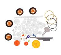 Rjrjc 78pcs Plastic Gear Set with Pulley Belt, and Rack Kits, Durable DIY Accessories for STEM Projects, Robotics, and Engineering